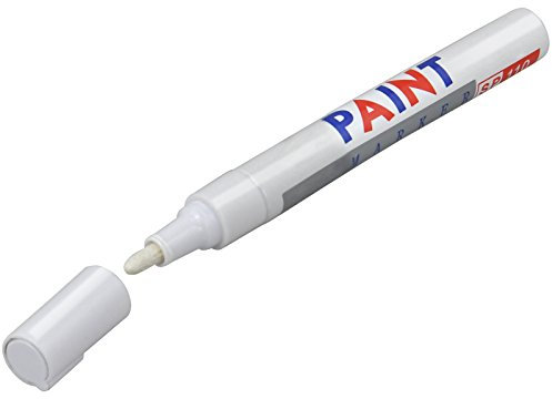 TRIXES Weißer Reifenmarker-Lackstift für Fahrrad- und Autoreifen Verleihen Sie alten Reifen einen sportlichen neuen Look – Weißer Permanentmarker – Geeignet für Metall, Glas, Papier, Pappe und Holz