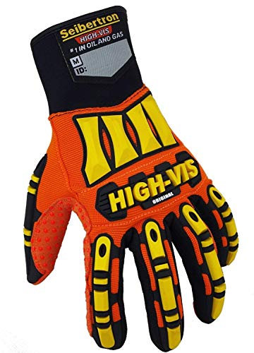 Seibertron Guanti di Protezione Ad Alta Visibilità da Lavoro - Guanti Meccanici Con Impatto, Montaggio, Grip e Giardinaggio - Taglia L