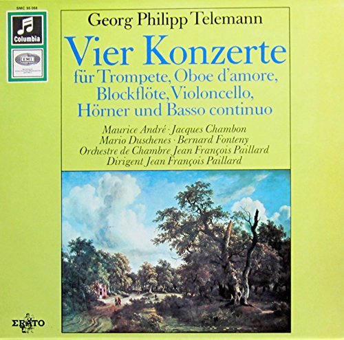 Telemann: Vier Konzerte (für Trompete, Oboe d'amore, Blockflöte, Violoncello, Hörner und Basso continuo) [Vinyl LP] [Schallplatte]
