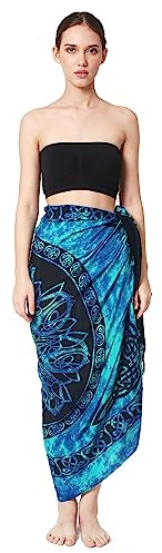 Ciffre Sarong Pareo Wickelrock Lunghi Dhoti Tuch Strandtuch Keltisch Kreis Türkis Batik