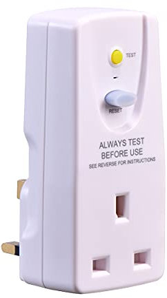 UK Safety RCD Socket Adaptor Home Circuit Breaker Cutout Garden Power Tools Trip Switch