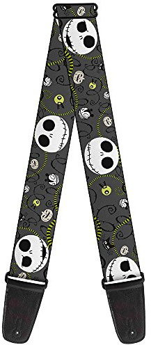 Buckle-Down GS-WDY034 Gitarrengurt – NBC Jack Expressions/Halloween Elements Grau – 5,1 cm breit – 73,7–137,2 cm lang