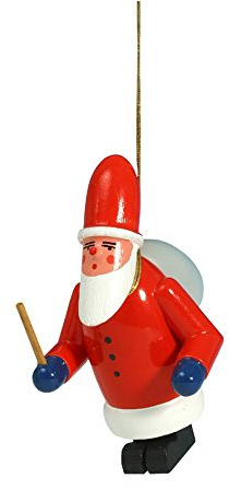 Rudolphs Schatzkiste Baumbehang Weihnachtsmann bunt Höhe ca. 8cm NEU Baumschmuck Christbaumschmuck Strauchbehang Weihnachten Schneeball Figur Seiffen Erzgebirge Holz Winterdeko Dekoration