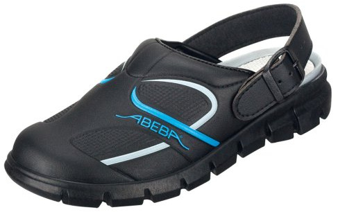 Abeba Clog 7331 - Dynamic Mikrofaser, schwarz/blau zertifiziert, 41