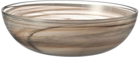 Leonardo Alabastro Glas-Schale, tiefer Design-Teller aus Glas, handgefertigte Deko-Schale in Beige, 9 x 28 x 28 cm (HxBxT), 031129