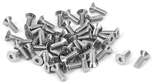 sourcing map 50 Stück M2x6mm Senkkopfschrauben Innensechskant Flach | Senkkopf Schrauben Schraube