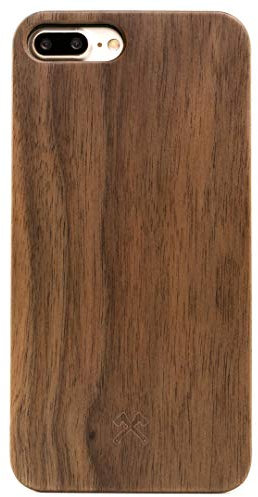 Woodcessories - EcoCase Classic - Coque, Housse, Design Premium pour iPhone en bois véritable et certifié FSC (iPhone 7 Plus/ 8 Plus, Noyer / Noir)
