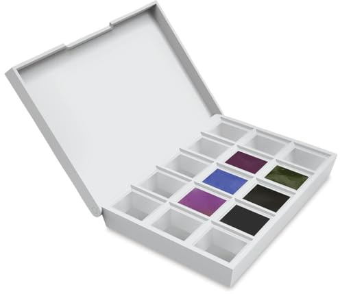 Daniel Smith Hand Poured Watercolor, Half Pans, Colors of Inspiration Set with 6 Watercolor Half Pans, 9 Empty Half Pans, 1 Plastic Travel Case (Total 16 Pieces) 285650003