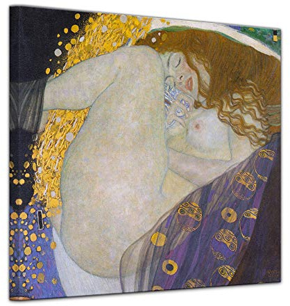 Bilderdepot24 Bild auf Leinwand | Gustav Klimt Danaë in 40x40 cm als Wandbild | Wand-deko Dekoration Wohnung alte Meister | 180939-40x40