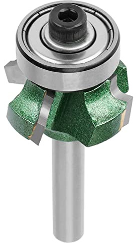 FTVOGUE Edge Trimmer Router Bit R1/R2/R3 Woodworking Milling Cutter 4 Teeth Trimming Cutter for Woodworking Engraving Machine(1/4 * R3)