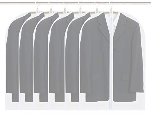 Vicloon Kleidersack Anzug, 6 Stück Transparent Anzugtasche Kleidersäcke, 60 x 100cm Anzugstasche Staubdichter Kleidersack für Aufbewahrung Anzug, Volles Kleid, Hemd & Daunenjacke, MEHRWEG
