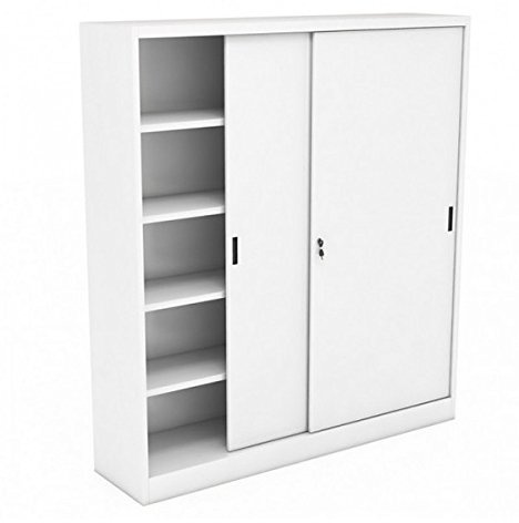 Arcos Italia Armadio Metallico archivio da cm. 180x45x200 Ante scorrevoli con Serratura_Made in Italy