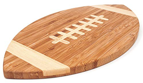 40YARDS tabla de fútbol americano de madera de bambú para desayunar, la cena o como tabla de cortar (30 x 17 cm)