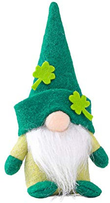 Alecony St. Patrick's Day Plüschtier, Niedliche Stofftier Kuscheltier Plüsch Puppe für Kinder Jungen Mädchen, Grün Wichtel Figuren Zwerge Stofftierpuppe, Valentinstag Geburtstag Geschenke (B)