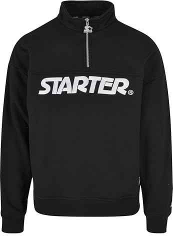 Starter Black Label Men's Starter Heavy Color Block Troyer Pullover Sweater, Black, L