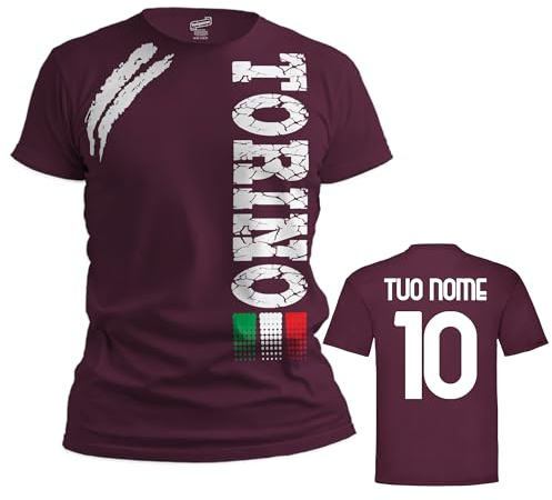 Vestipassioni T-Shirt Torino Tifosi Città Italiane Sport Anche per Bambini (Amaranto L)