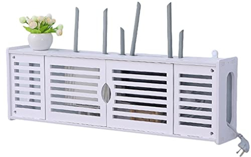 Schweberegale Router-Regal 1 Regalbrett Modern Wandmontage PVC-Holz-Kunststoff WLAN-Router-Regalbox