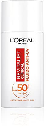 L'Oréal Paris Fluido Anti-UV Revitalift Clinical, SPF 50+, Protezione Molto Alta, Con Vitamina C Antiossidante, 50 ml