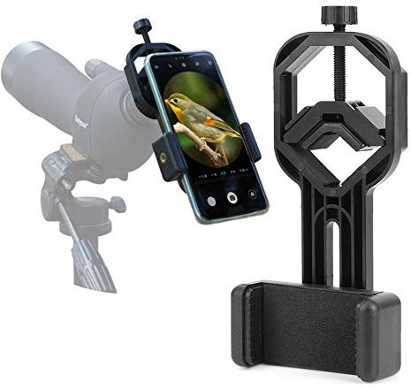 Adattatore Telescopico Telefono, Supporto Universale per Cellulare Smartphone Supporto Adattatore Compatibile con Binocolo Specifiche Monoculari Telescopi e Microscopi
