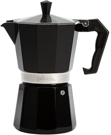 Primula Classic Stovetop Espresso and Coffee Maker, Moka Pot for Italian and Cuban Café Brewing, Greca Coffee Maker, Cafeteras, 6 Espresso Cups, Black