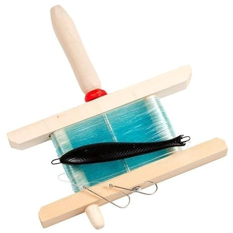 Fladen Winder mit 70g Sinker - Handangel m. Schnur + 70g Gewicht Kinderangel