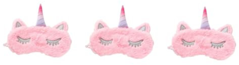 ABOOFAN 3stücke Horn Plush Schlafmaske Mit Cartoon-design Niedliche Einhorn-augenbinde Für Nickerchen Hause Leicht Und Für Erwachsene