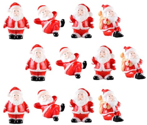 ifundom 12 Stück Weihnachtsmann-Ornament Weihnachtsfiguren Cupcake-Ornament Mikro-Landschaftsdekoration Weihnachtsmann-Dekoration Bastelminiaturen Weihnachten