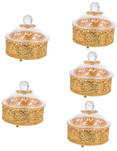 Cabilock 5 Pièces Style Palais Sucrier Pot À Biscuits Décor À La Maison Boîtes À Sucre Rétro Décor Conteneur Pots De Bonbons De Stockage À Café À Épices À Sucre Thé Sucrier