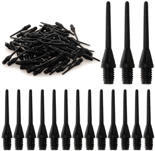 Reccisokz 100 Pieces Soft Tip Darts, plastic darts, Target Darts Pixel Soft Tips, 2.7Cm Black Plastic Dart Tips, Plastic Tip Darts,Soft Darts(Black)