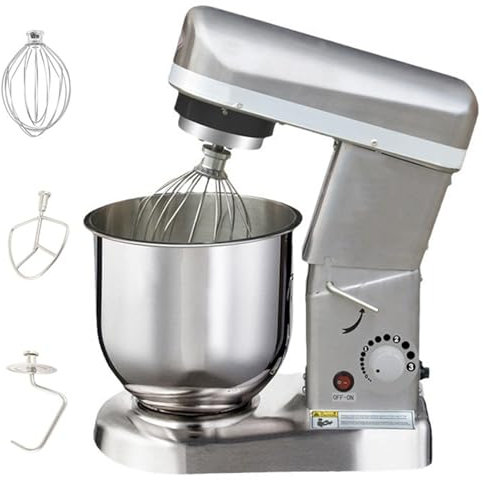 Quixnova Stand Mixer, 5L/7L/10L Food Mixer for Baking with Bowl, Cake Mixer with Beater, Dough Hook and Whisk, Kitchen Food Processor, 3 Speed Electric Mixer for Baking Bread Pastry,7L