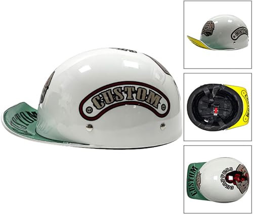 Retrò Mezzo Casco Jet Moto, Casco Scodella Portatile Per Uomo E Donna, DOT/ECE Omologato Mezzo Elmetto Da Moto Retrò, Caschi Cromwell Per Biker Cruiser Scooter Touring 13,XL=61-62CM