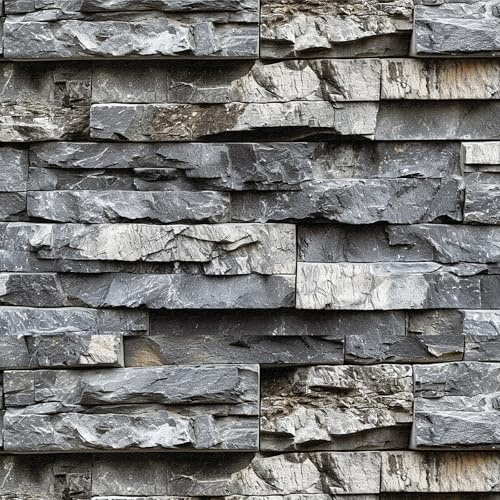 ANLIKY-Pro Papel pintado autoadhesivo 3D Rock, papel de contacto despegable y pegable, 44X600CM película decorativa removible para muebles.