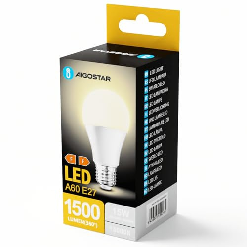 Blendend Bombilla LED E27 15W 3000K, bajo consumo, larga duración; ideal para iluminación cálida en salas y dormitorios.