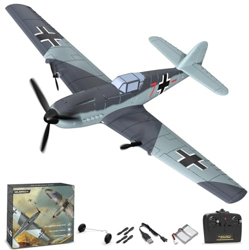 volantexrc BF-109 3 Canales, Avión Teledirigido de 3 vías RTF con 2 Baterías 3CH RC Plane RTF RC Juguete Planeador para Principiantes, Niños, Adultos