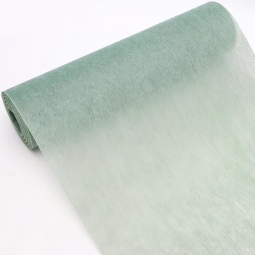 Gohytal Salbeigrüner Vlies Tischläufer Rolle, 25m x 30cm Eukalyptusgrün Tischband Boho Tischläufer für Hochzeiten Feierlichkeiten Geburtstage Kommunion Gartenhochzei Deko