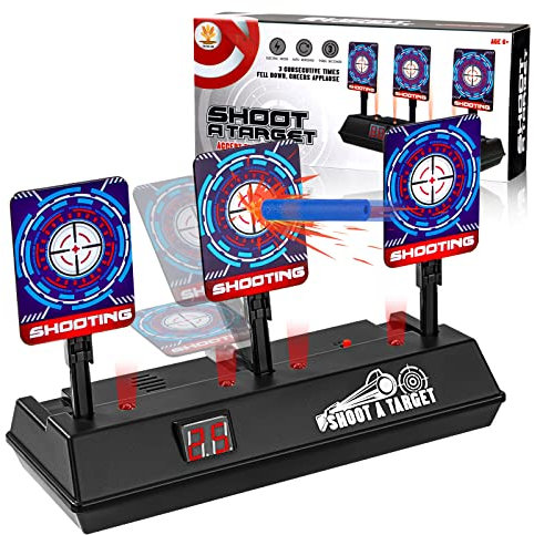 Objetivo Digital Electrónico, Diana con Restablecimiento Automático, Efectos Inteligentes de Sonido y Luz, Juguete Tiro Al Blanco para Nerf N-Strike Elite/Mega/Rival Series para 6-12 Años Niños