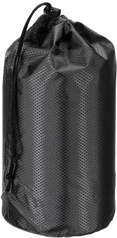 PATIKIL Stuff Sack, 22,86 x 45,72 cm Vattentät utomhusförvaringssäck Bärbar dragskosäck med dammlucka Lätt sovsäck för camping, vandring, backpacking, svart