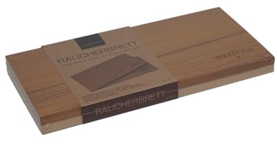 SANTOS Zedernholz Räucherbretter – 2er-Set, 30x15 cm – Perfekt für Lachs, Fisch, Fleisch & Gemüse – Aromatisches Raucharoma für den Grill