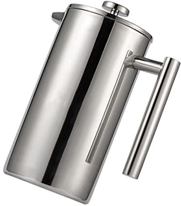 DINHEAROM Edelstahl Kaffeekännchen Mit Filter Hitzebeständige Kaffeekanne Für Heiße Und Kalte Getränke Fassungsvermögen Leicht Zu Reinigen Pflegen