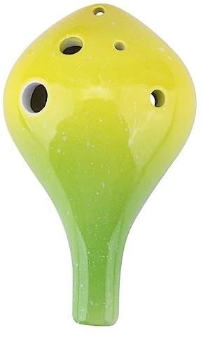 VICASKY Handgemachte Keramik 6-Loch Ocarina im Flaschenstil Musikinstrument für Anfänger Hochqualitative Keramik für Musikliebhaber Sternenmotiv für Dekoration und Spiel
