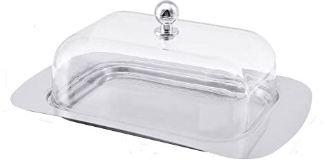 MYVVKIA Recipiente para Guardar Mantequilla, Queso, Pan, mantequillera, Recipiente para Guardar Platos, Bandeja con Tapa Transparente, Recipiente para Mantequilla