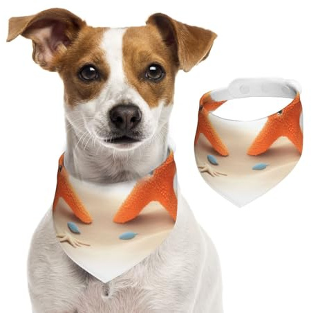 Hundehalstuch mit Seestern, für kleine, mittelgroße und große Hunde, Dreieckstuch für Mädchen oder Jungen, Rosa