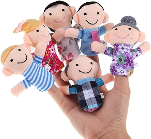 6 Pcs People Family Members, Cloth Puppets, Finger Puppets Set, Story Time, Party Favors, Gifts Christmas Stocking Stuffers, Finger Hands Accessories Gifts fo