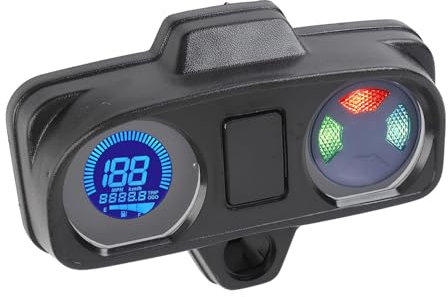 BAFOVY Speedometro Motociclistico Universale Contachilometri Digitale del Calibro di velocità LCD con Retroilluminazione Regolabile a 7 Colori per CG125 CG150 Titan 150 FAN150