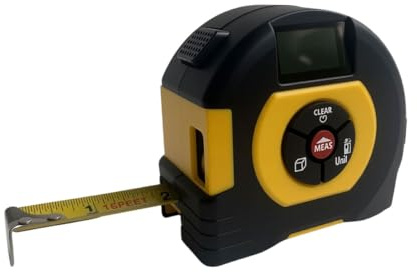 Miangerrn Digitaler Laser-Entfernungsmesser, 60 m Reichweite mit 5 m Maßband, Schwarz und Gelb