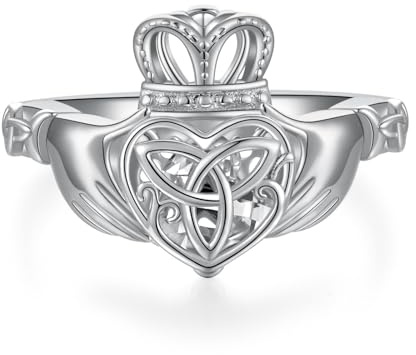 Anelli Claddagh per le donne 925 argento Sterling cuore celtico corona diamante promessa anello gioielli irlandesi regali