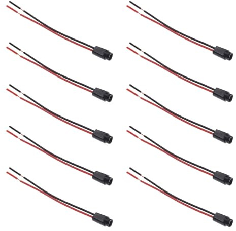 Hoite 10 connettori per cablaggio presa T5 per luce cruscotto auto in plastica per lampadine a incandescenza da 1,2 W, parti di ricambio per illuminazione interna del veicolo
