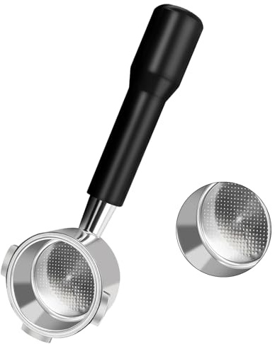 PHILORN Bodenloser Siebträger 51mm with 3Ears,Compatible DeLonghi Dedica EC680/EC685/EC885,ABS Handle Schwarz