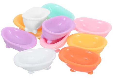FRCOLOR 10 Vasche da Bagno in Miniatura per Casa delle Bambole Decorazioni Bagno Colorate in Modelli Realistici e Resistenti per Micro Paesaggio