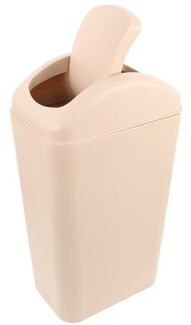 TOYANDONA Cubo de Basura con Tapa Abatible Plástico para Baño Cocina Dormitorio Espacios Estrechos Diseño Compacto y Sellado Antipolvo